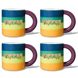 Tabitha Brown Coffee Business Stoneware Mugs 15 oz Set of 4 - Brand New
